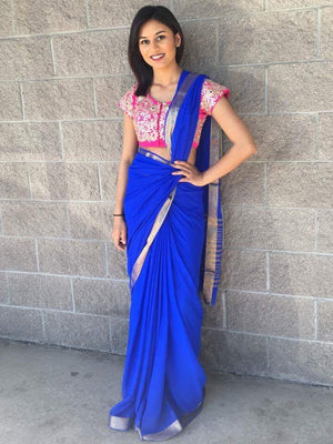 Faux Chiffon Saree - Sarang