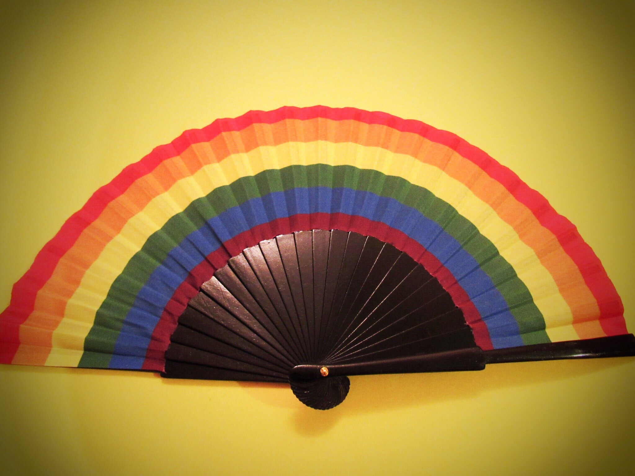 rainbow hand fan