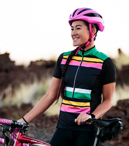 striped cycling jersey