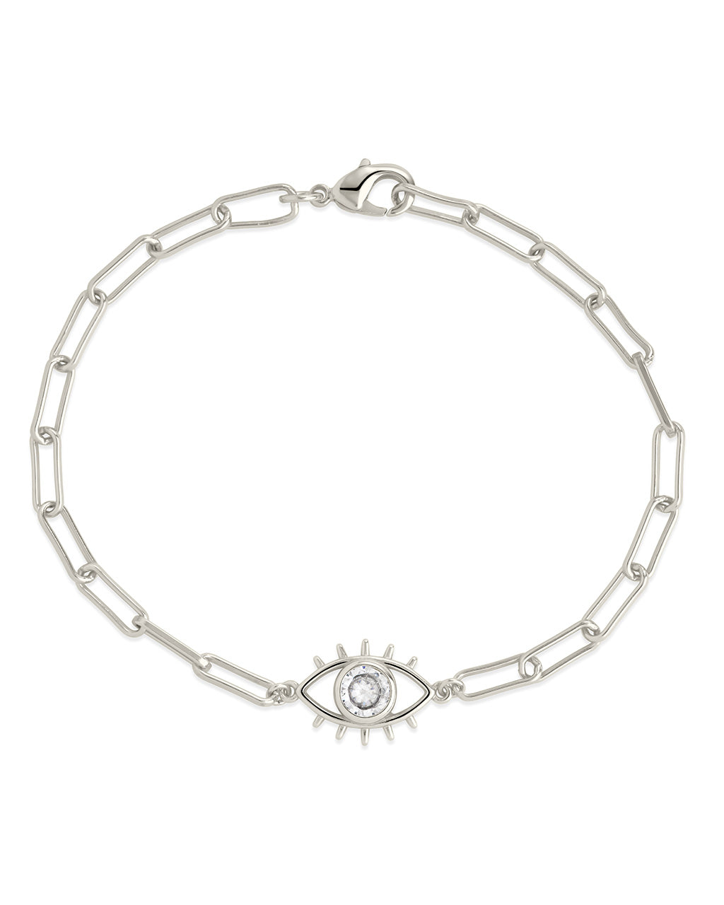 silver evil eye bracelet swarovski