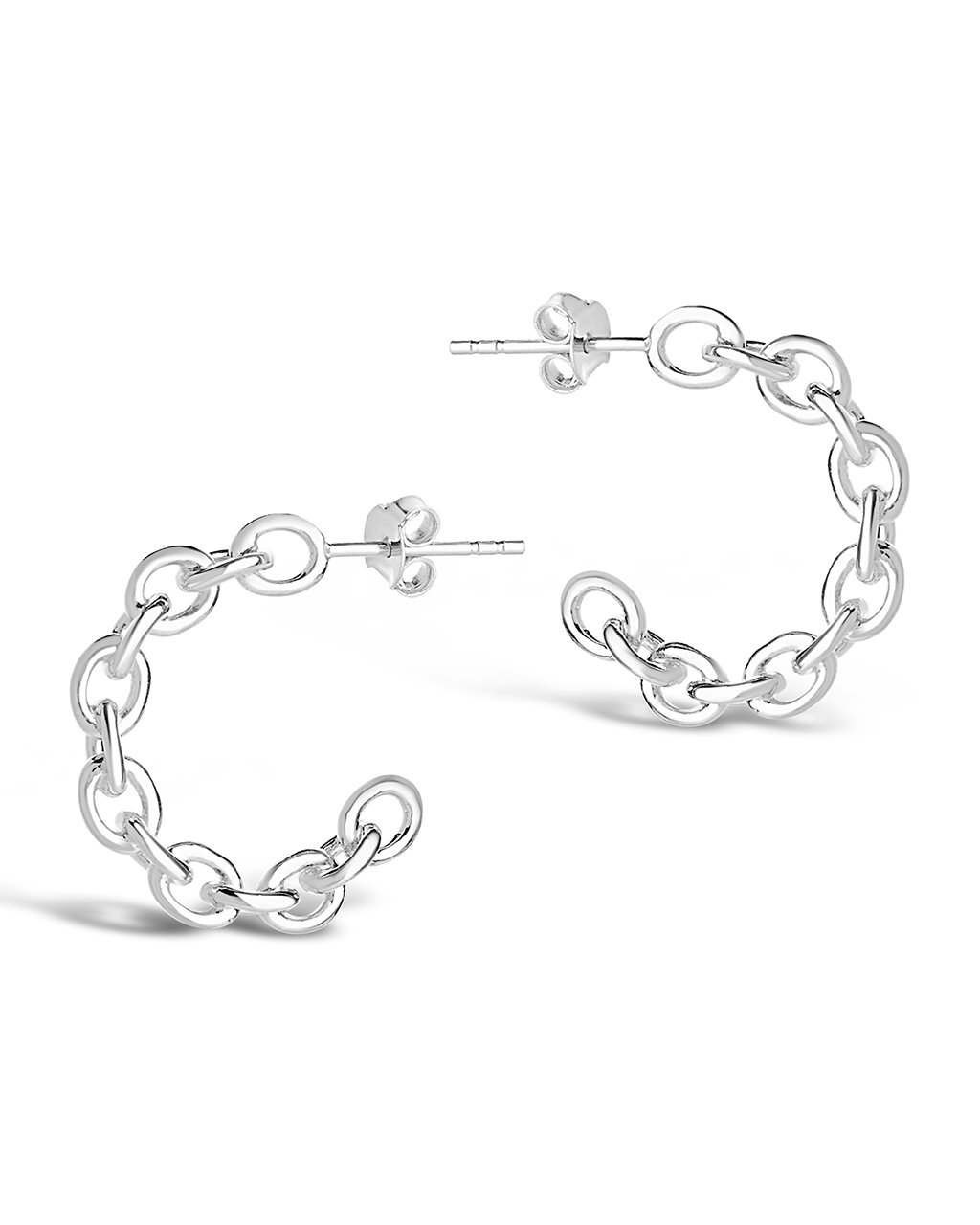 silver chain hoops