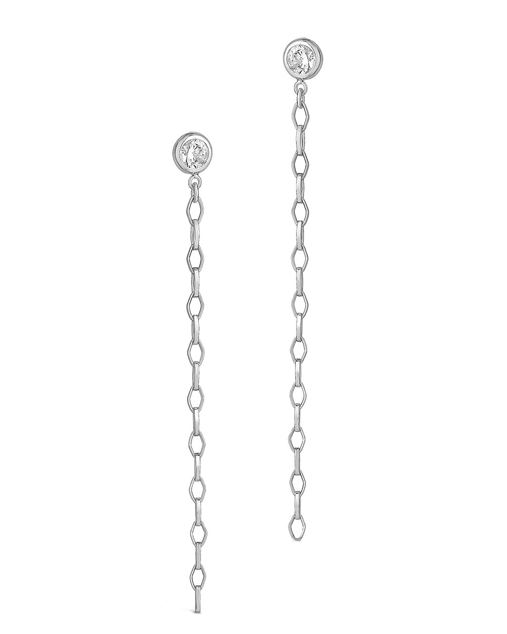 Diamond Chain Dangle Stud Earrings – Sterling Forever