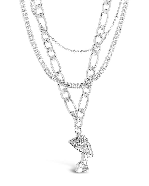 Layered Chains with Pharaoh Pendant - Sterling Forever