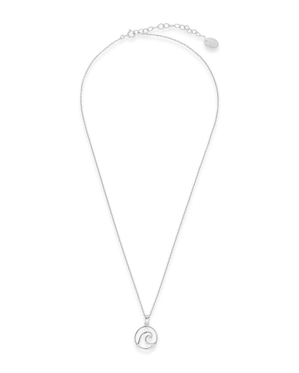 Sterling Silver Circle Wave Necklace - Sterling Forever