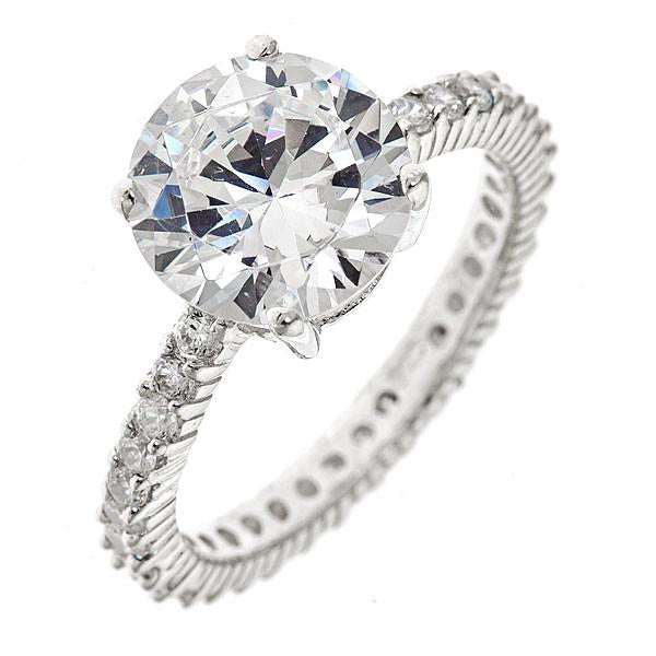 Sterling Silver 3.5 Ct Brilliant Cut Cz 