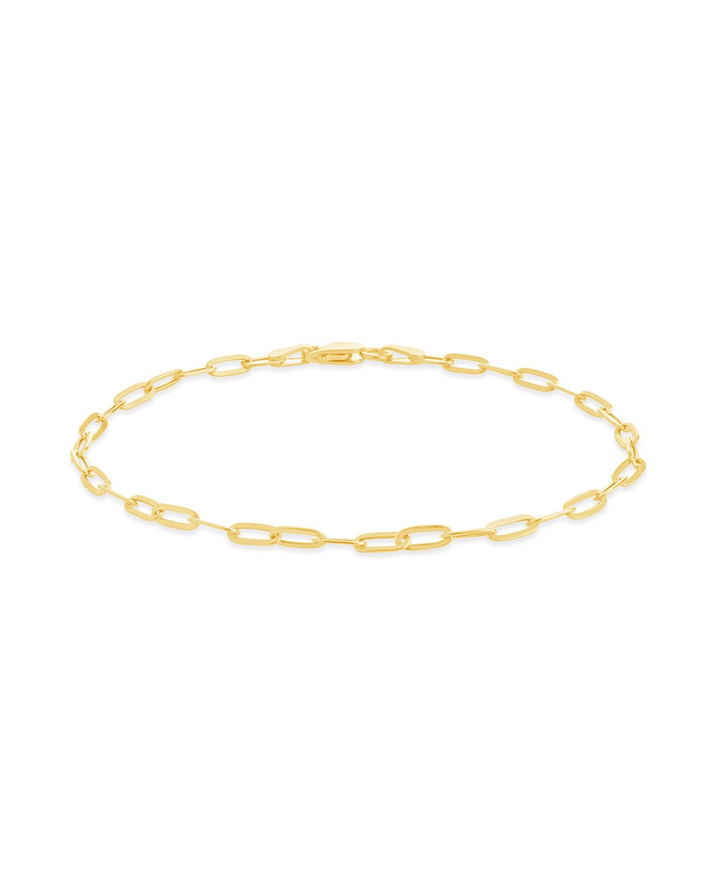 14K Italian Gold Paperclip Chain Bracelet