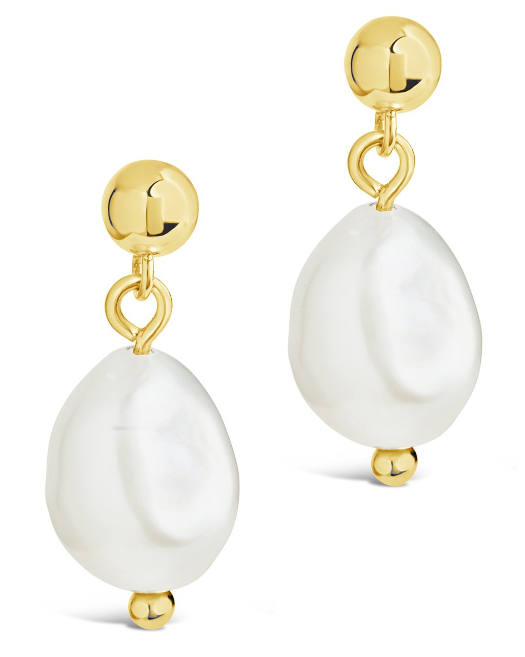 14K Gold Freshwater Pearl Drop Studs