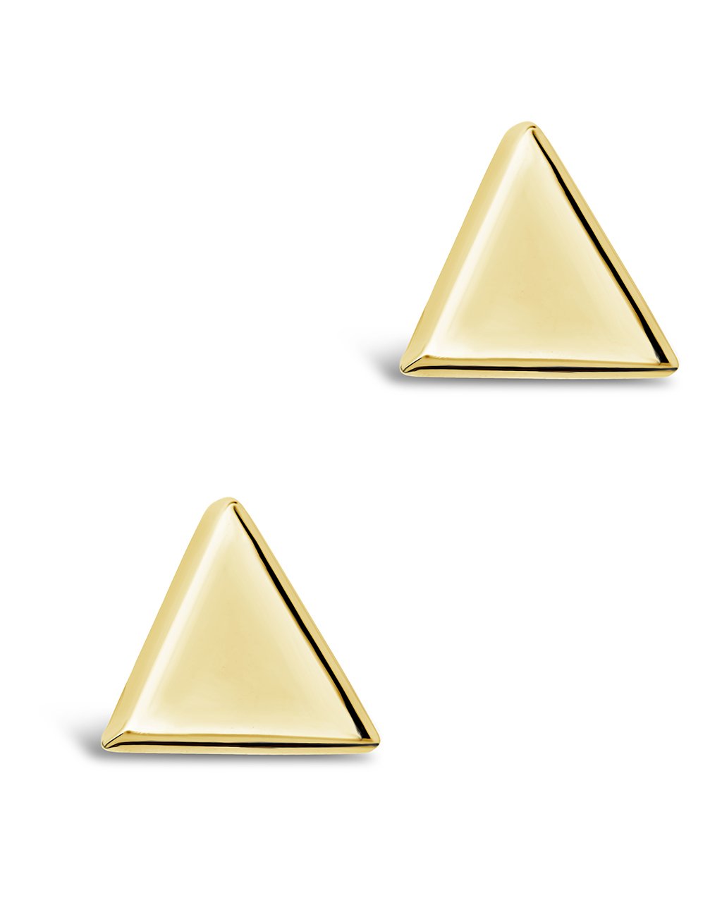 14K Gold Polished Triangle Studs