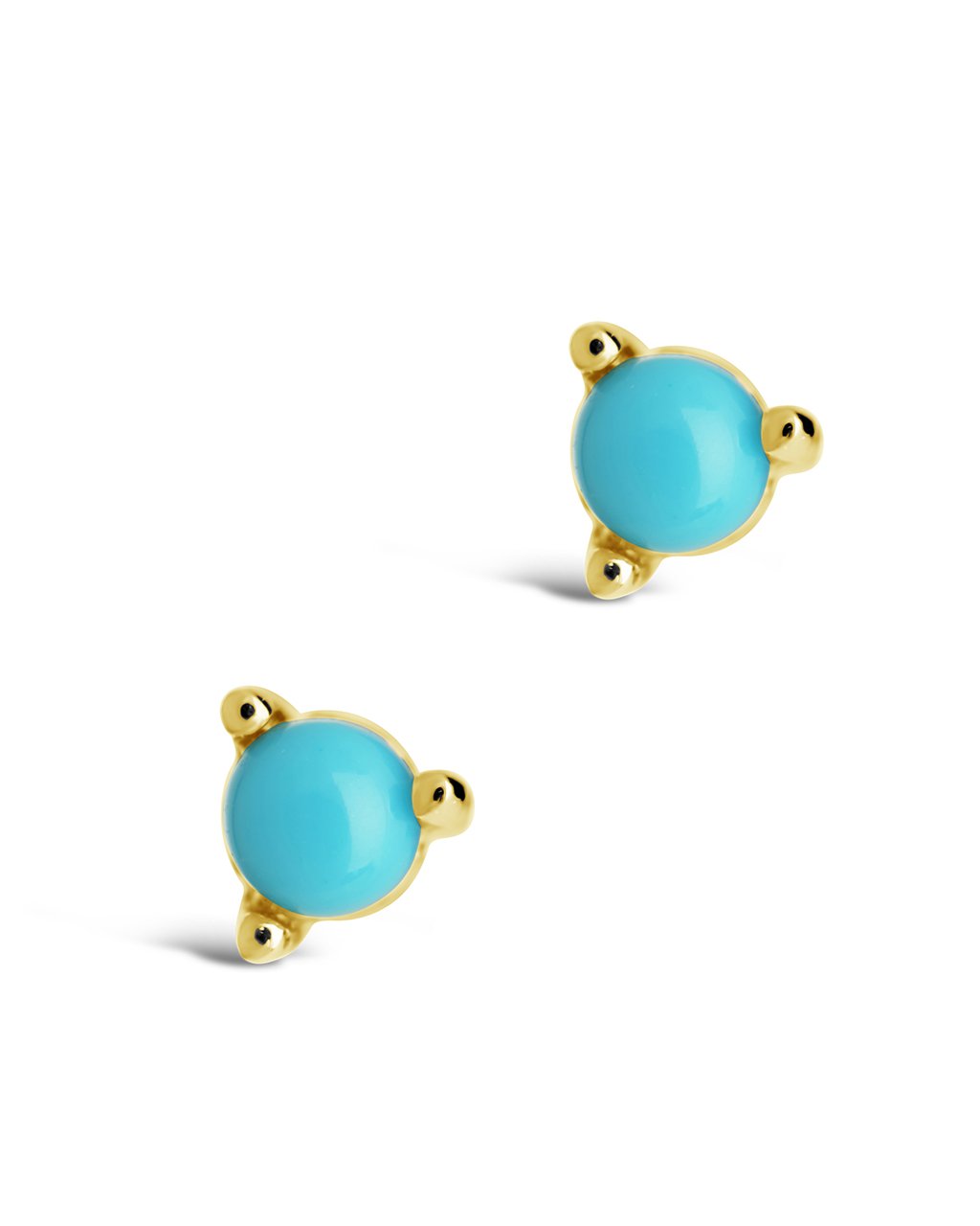 14K Gold 2mm Turquoise Studs