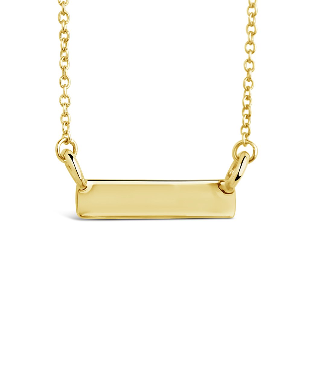 14K Gold Mini Bar Pendant Necklace