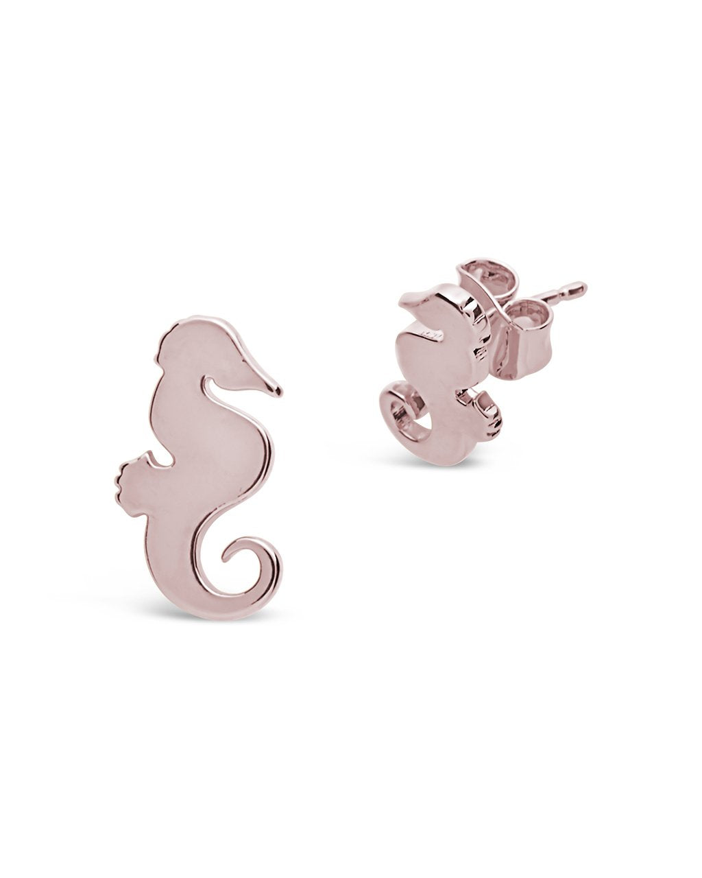 Sterling Silver Seahorse Studs