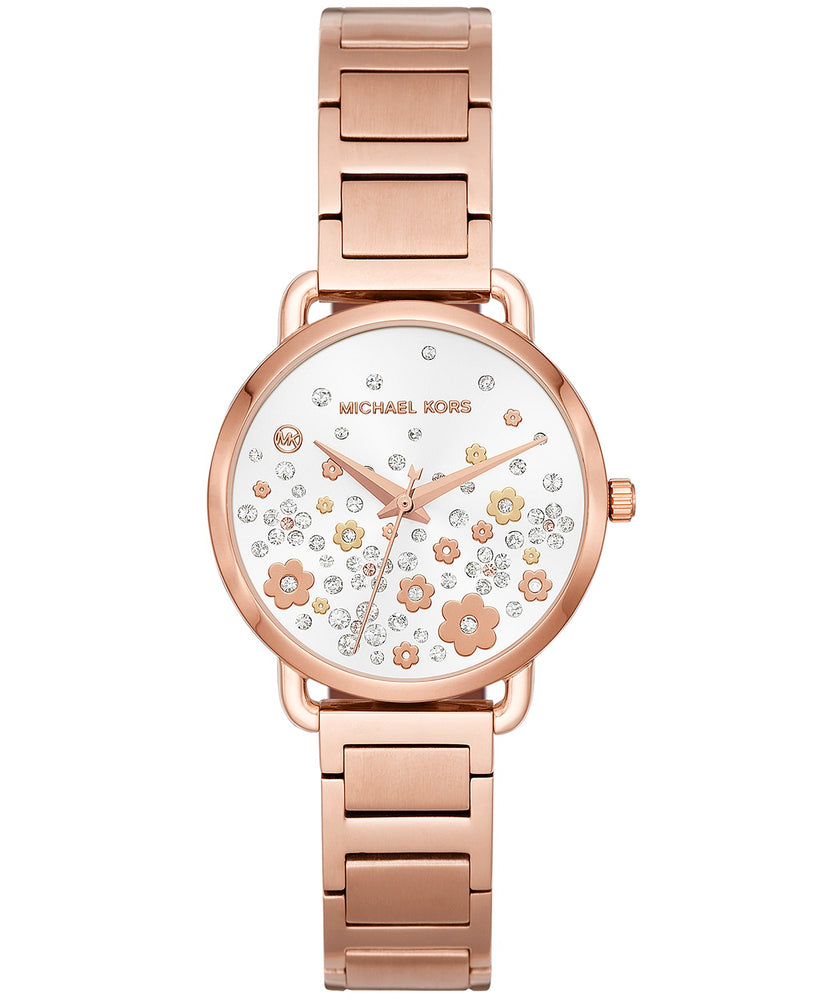 michael kors portia rose gold watch