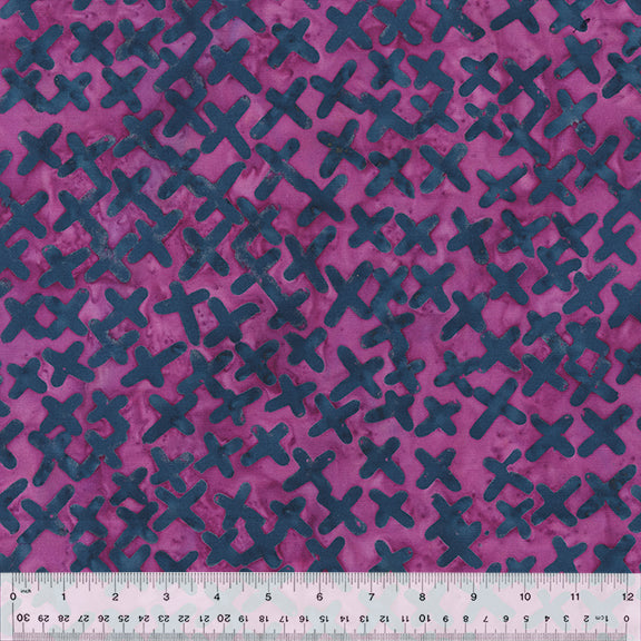 Sorbet Purple Calia Lily Batik Fabric - Island Batik