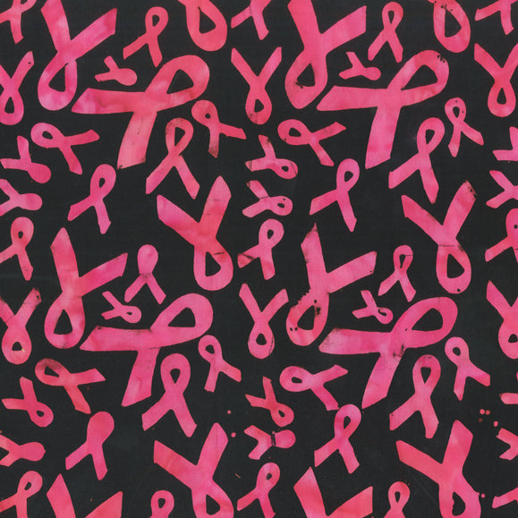 Four Seasons Batik Quilt Fabric - Breast Cancer Awareness Ribbons on B –  Cary Quilting Company