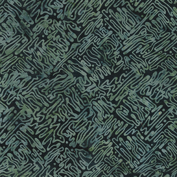 Island Batik Quilt Fabric - Leaf Tendrils in Beaujolais Multi - 112019900