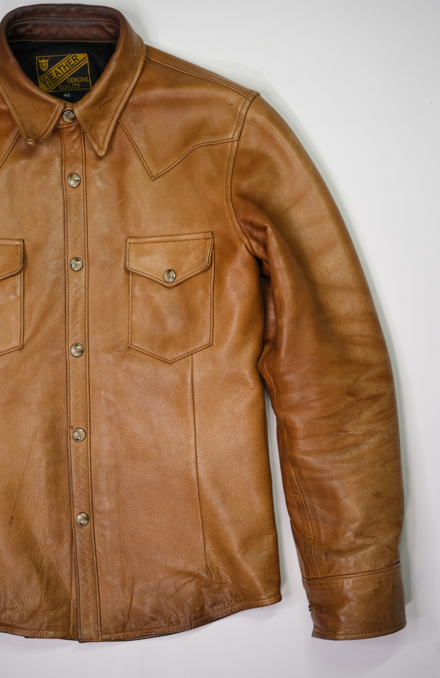Y'2 Leather SS-13 Steer Oil Western Shirt Camel - The Shop Vancouver