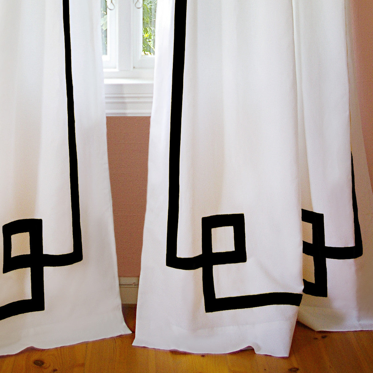 Greek Key Drapery Black Jill Sorensen Lifestyle