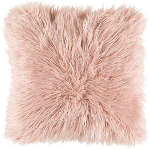 blush faux fur rug