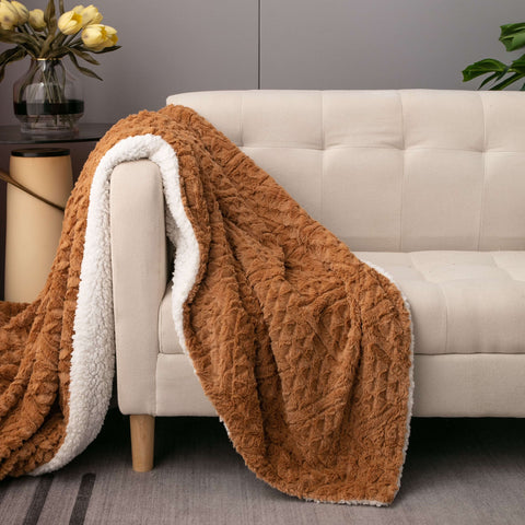 What is the best material for a blanket? Caramel Gold Faux Fur Throw Blanket