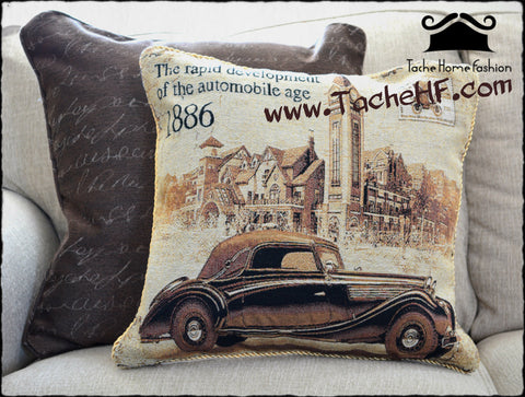 Tache 18 x 18 Inch A Drive into Town Throw Pillow Cushion Cover