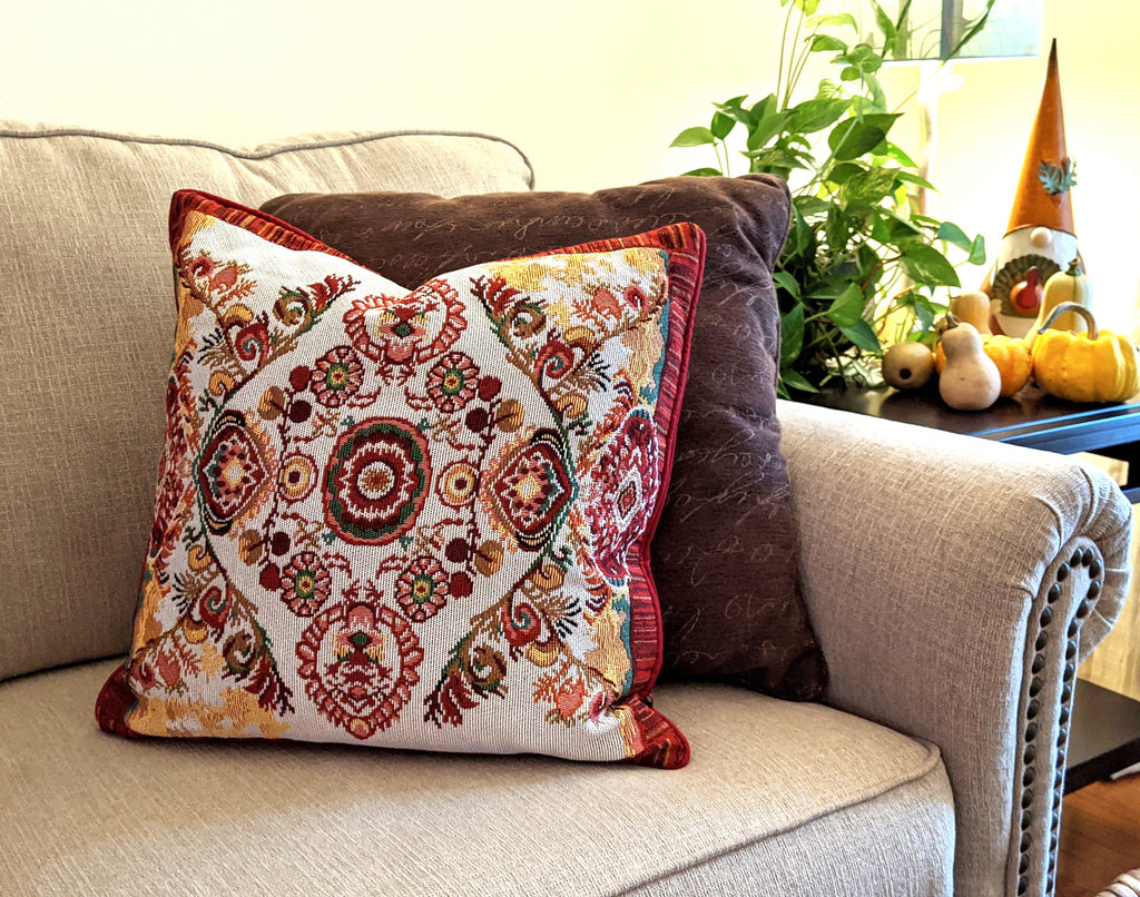 elegant burgundy blue pillows