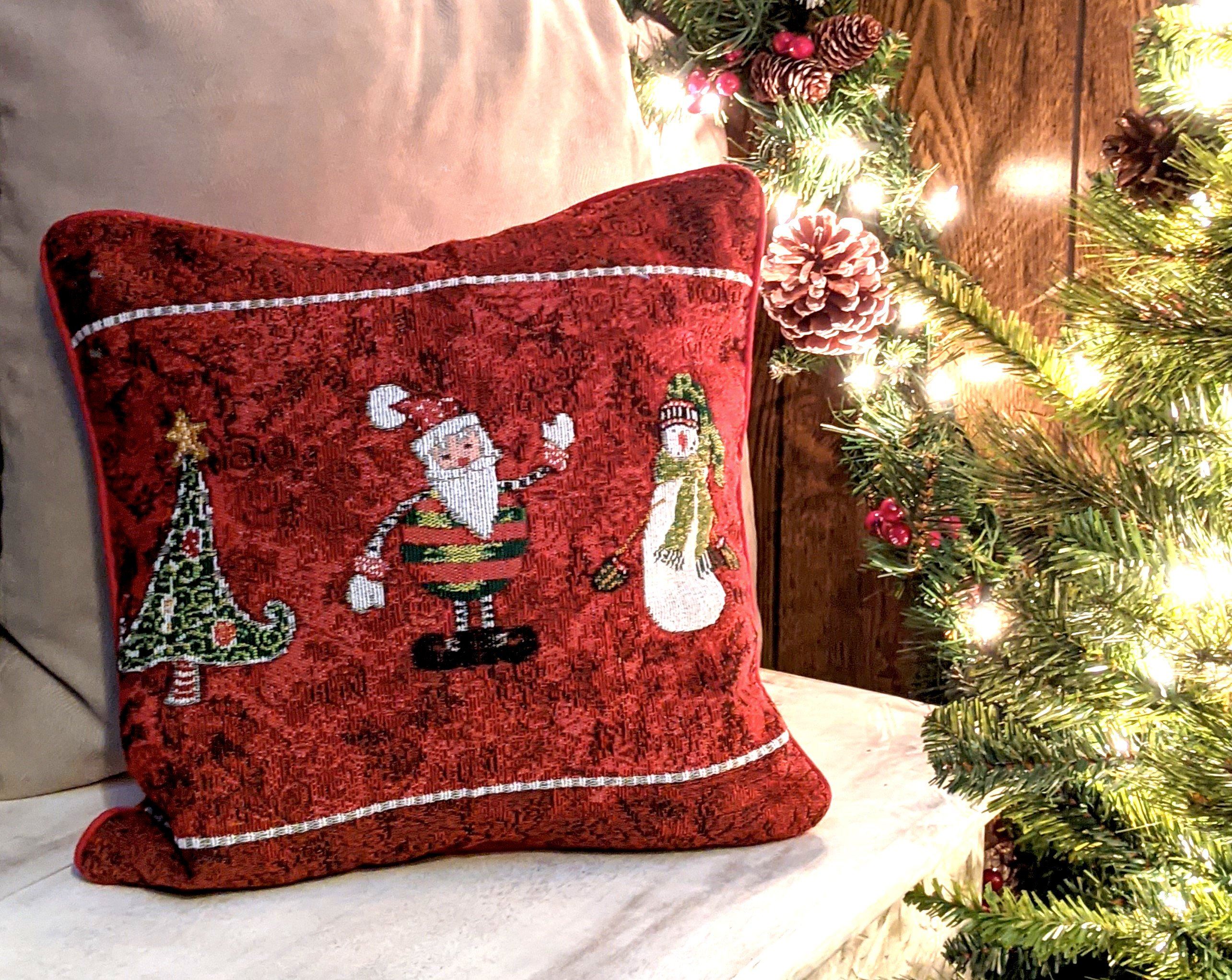 Christmas Tapestry 18x 18 Throw Pillow Covers