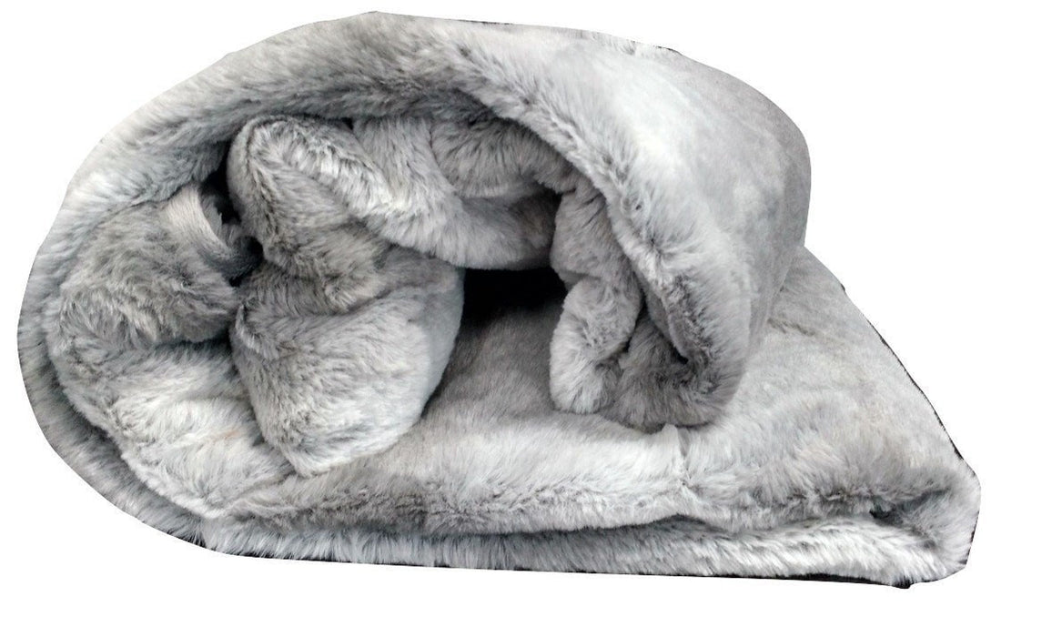 Tache Gray Plush Rabbit Faux Fur Throw Blanket Rabbit Tache Home Fashion