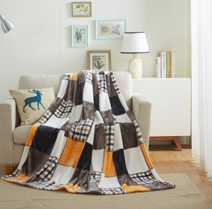 Tache Fall Farmhouse Super Soft Plaid Patchwork Throw Blanket (4021) - Tache Home Fashion