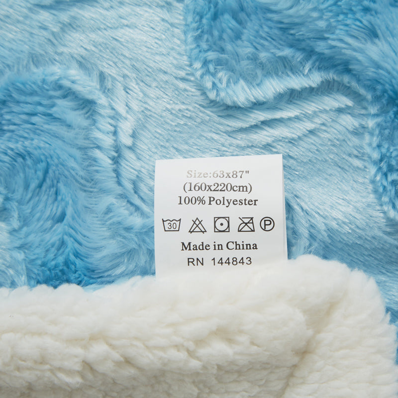 Tache Faux Fur Blue Sky Soft Throw Blanket (#8)