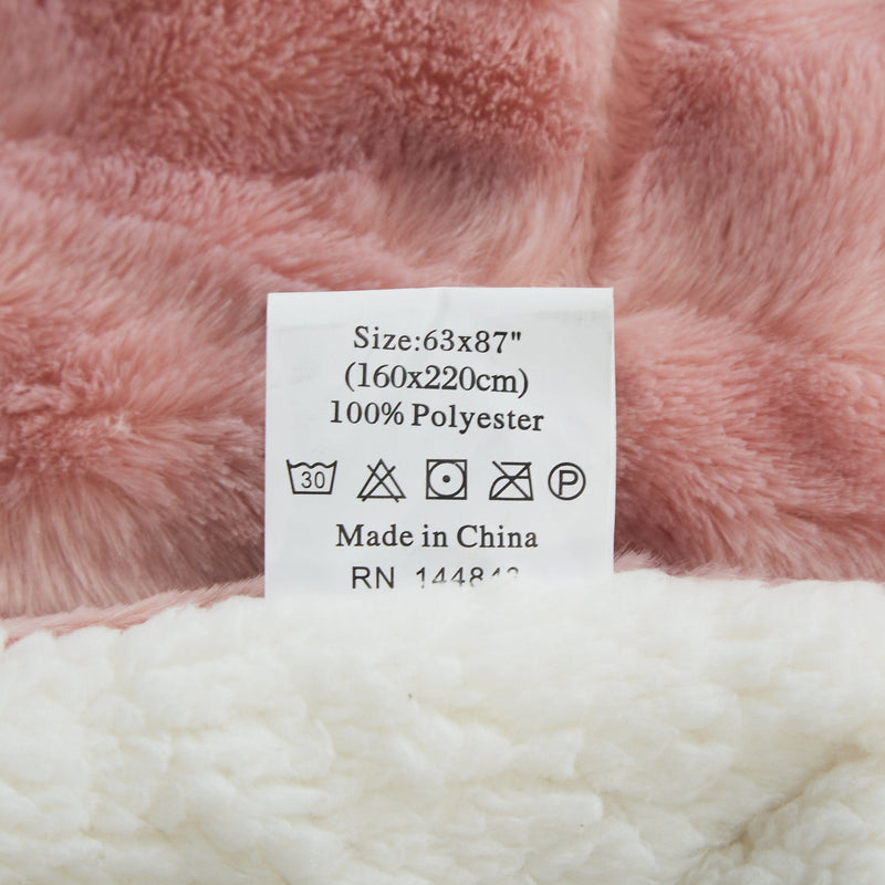 Tache Faux Fur Dusty Rose Pink Throw Blanket (#7)