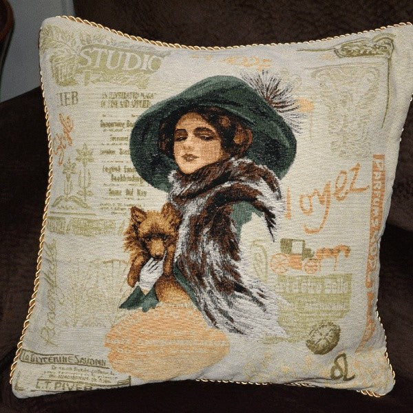 Cricket & Junebug Cat Paw Throw Pillow Cover 18 x 18 Inch, Woven Tufte