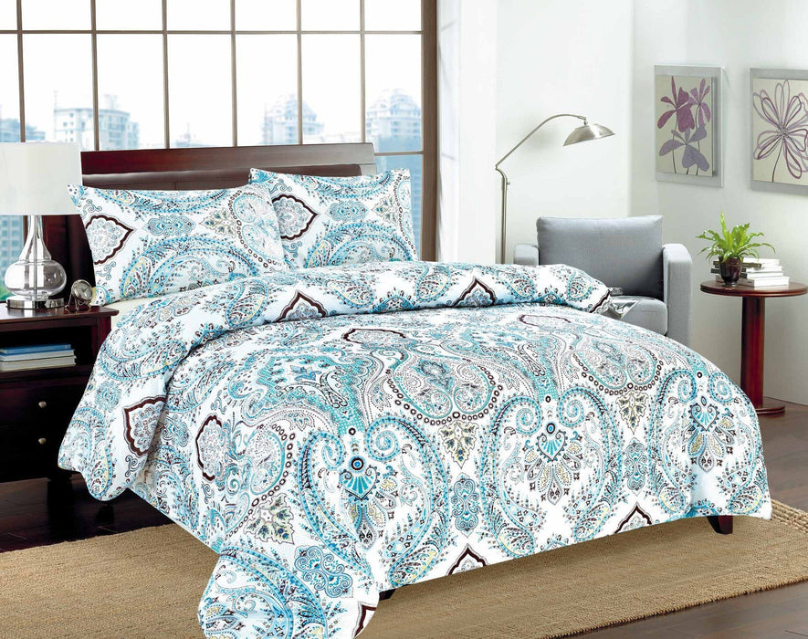 Tache Cotton Frozen Forest Blue Paisley Duvet Covers Set 2172