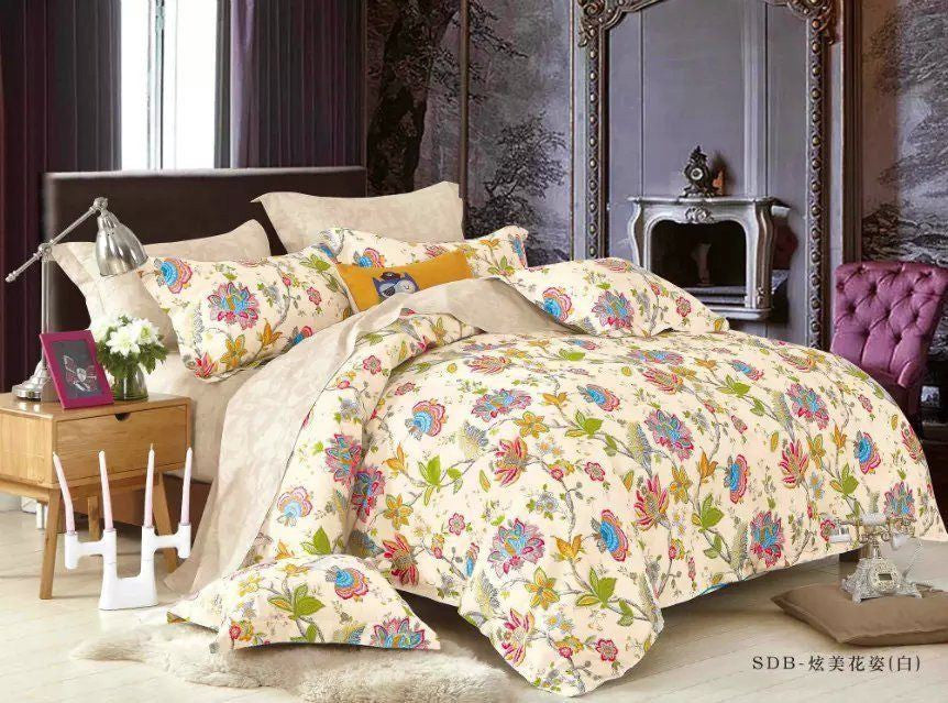 Tache Quiet Morning Cotton Colorful Floral Garden Duvet Cover