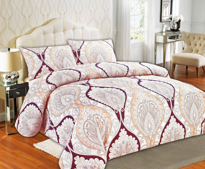 Tache Maroon Mandala Damask Duvet Cover Set 2131 Tache Home