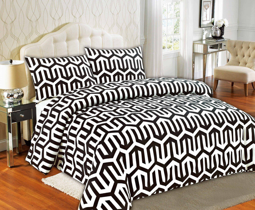 Tache Sophisticated Condo Black And White Duvet Cover 2141