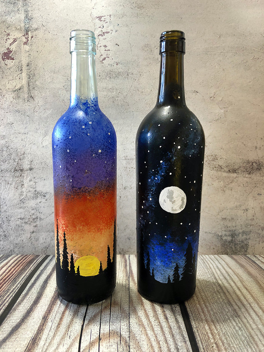 Sun and Moon Wine Bottles