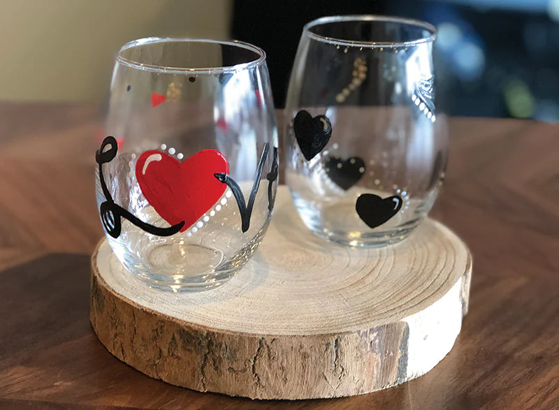 Wine Glass Painting at Studio Vino - Studio Vino Paint & Sip