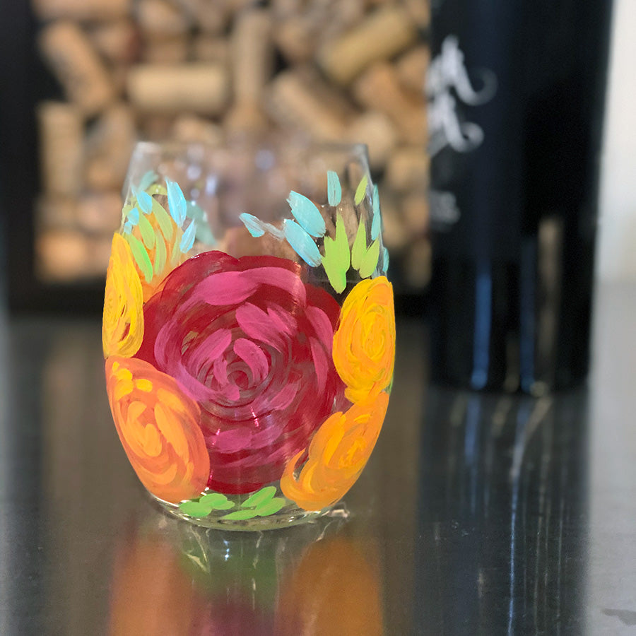 Jolly Wine Glass Painting Class at Peacock Wine Bar - Family