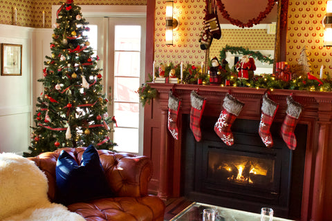 Christmas stockings and Christmas tree