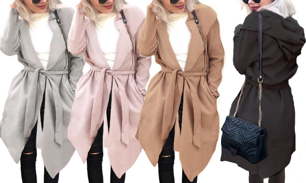 hooded waterfall coat