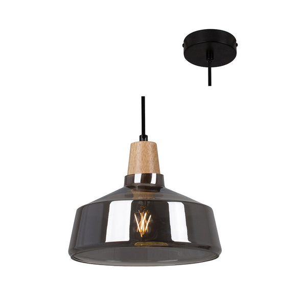 black smoked glass pendant light