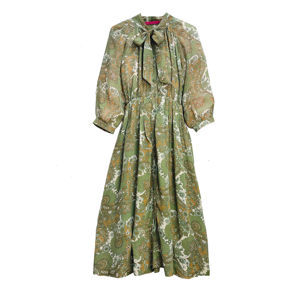 The 9 to 5 Shirtdress - Green Paisley - PRE-SALE