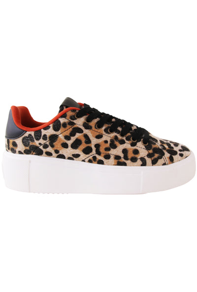 Leopard Platform Sneakers - Camel 