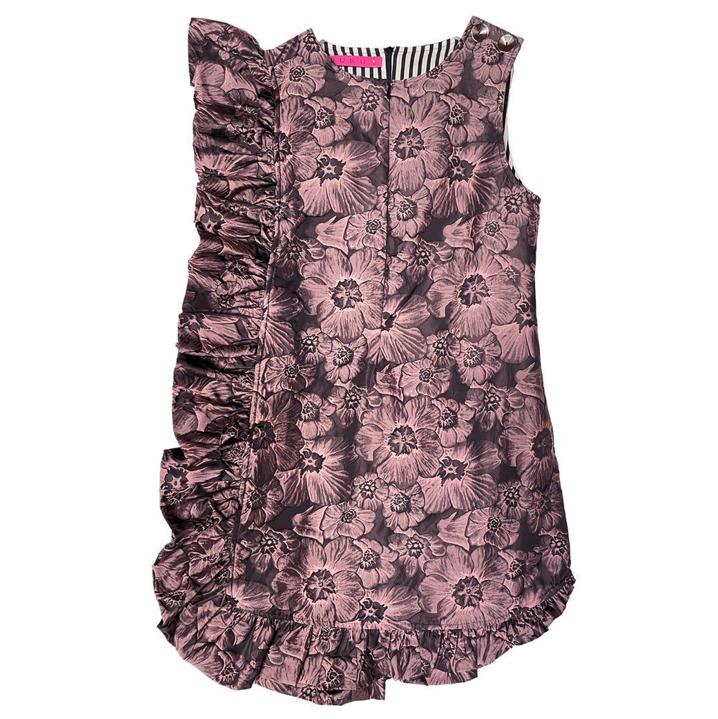 Anniversary Ruffle Mini Dress - Floral Taffeta