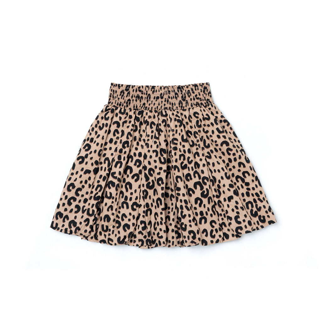 Smocked Waist Mini Skirt - Tan Cheetah