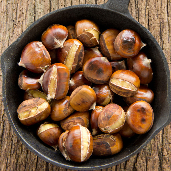 Recipe: Cast iron pan-roasted chestnuts on a stovetop - Tyrant Farms