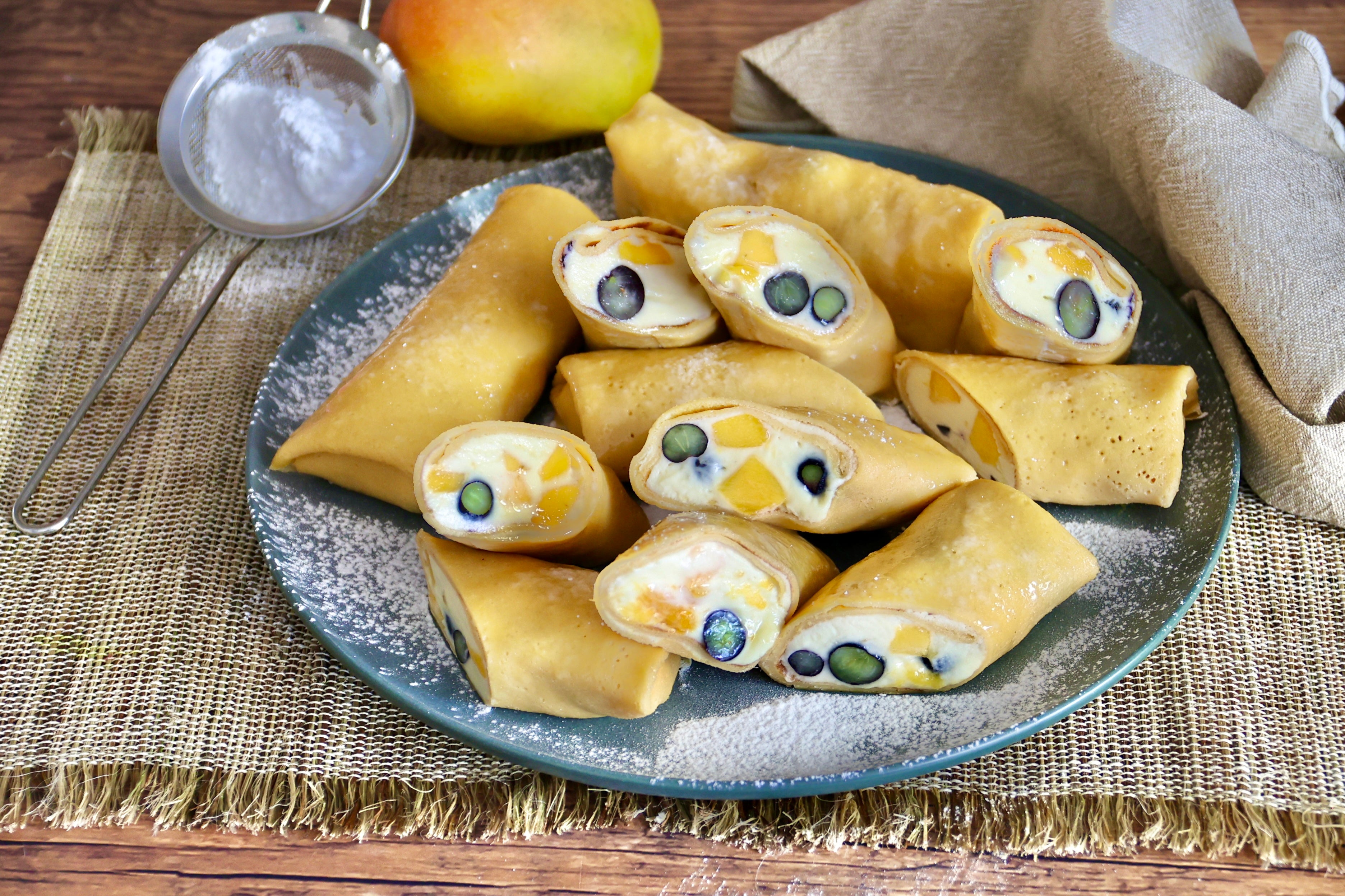 Mango and Blueberry Pancakes