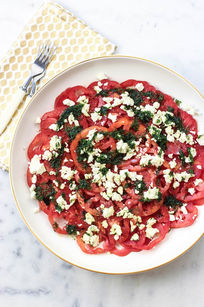 Tomato Carpaccio with Feta and Dill Recipe