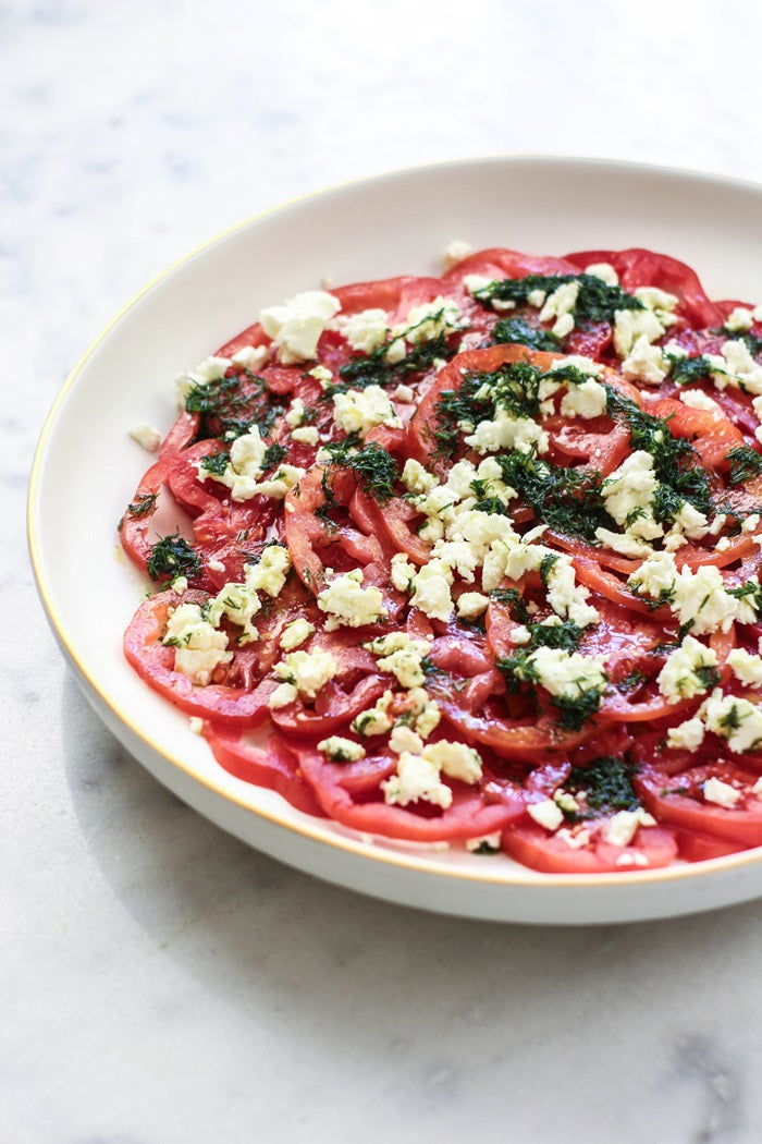 Tomato Carpaccio with Feta and Dill Recipe