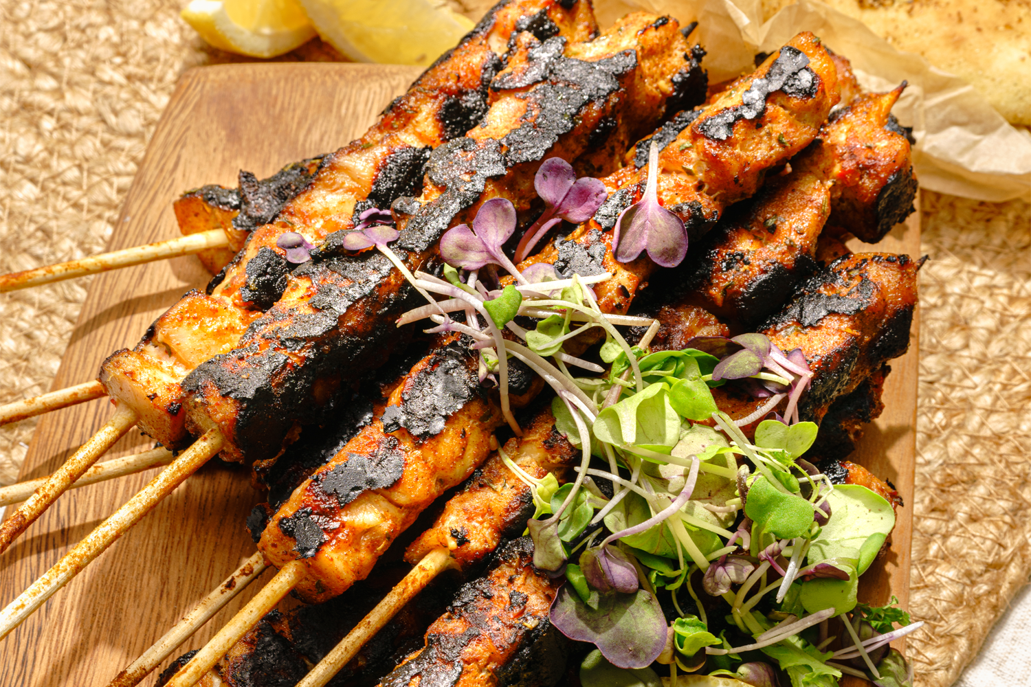 Chicken Kebabs with Tzatziki & Zaatar Flatbread